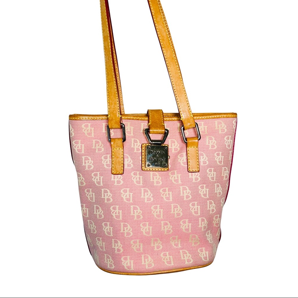Y2k Dooney and Bourke Pink Monogram Bucket Bag Purse